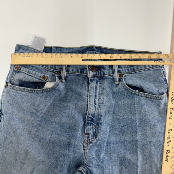 Levis Jeans Mens 32 x 30 Blue Denim 505 Straight Leg Cotton Distressed - Picture 4 of 6